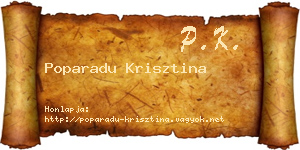Poparadu Krisztina névjegykártya